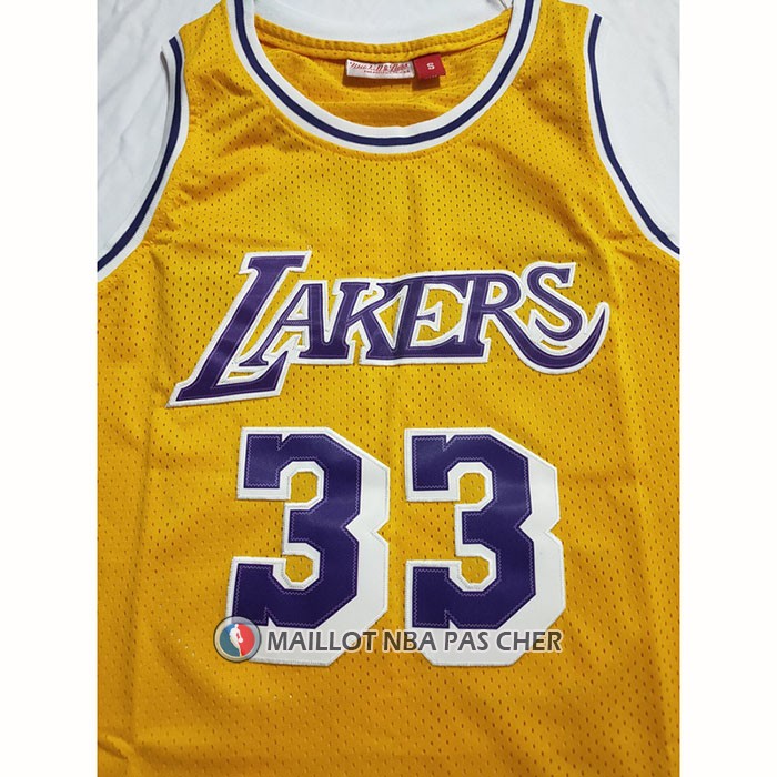 Maillot Los Angeles Lakers Kareem Abdul-jabbar NO 33 Mitchell & Ness 1984-85 Jaune